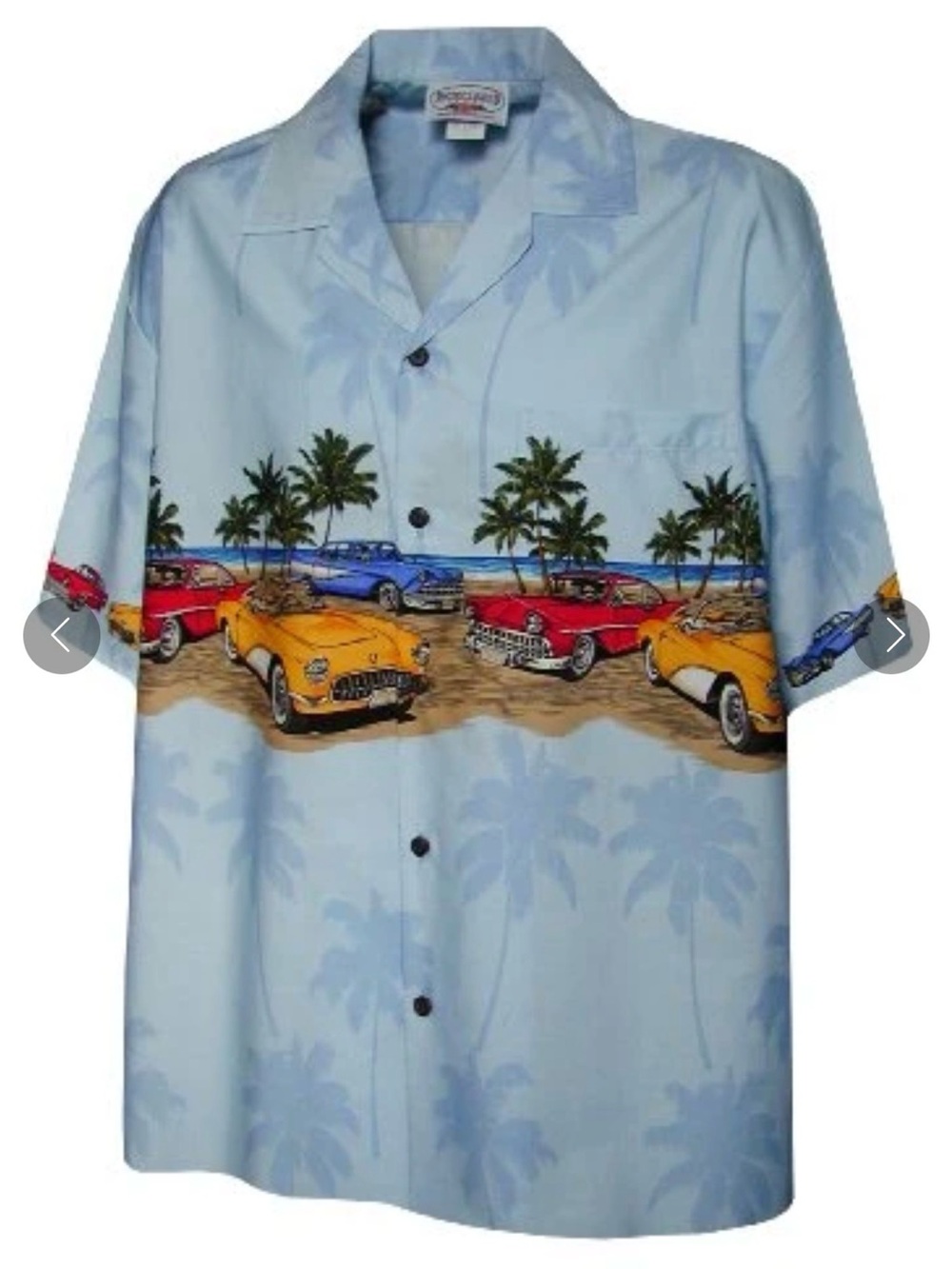 Pacific Legend Mens Custom Convertible Sports Car Chest Band Shirt Size L